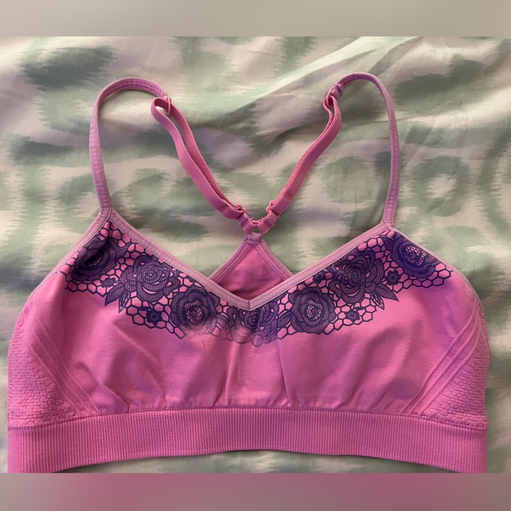 Victorias Secret PINK Unlined Racerback Lounge Yoga Bralette Bra Small Pink